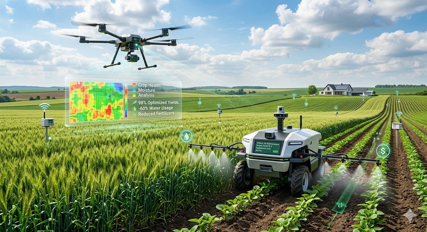 Agriculture de précision et IA (FoodTech) : Optimiser les rendements, réduire les intrants et automatiser les tâches